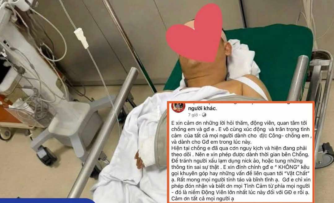 Nghẹn ngào lời chia sẻ của vợ chiến sĩ CSCĐ bị 2 thanh niên “thông chốt” đâm trọng thương